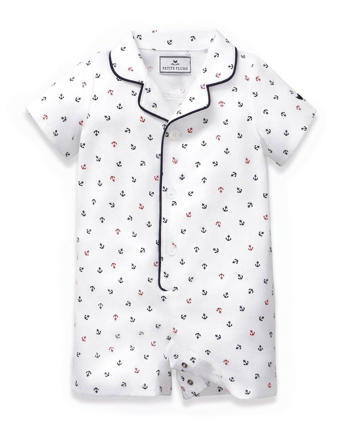 Baby's Twill Summer Romper in Anchors Away White image number 3