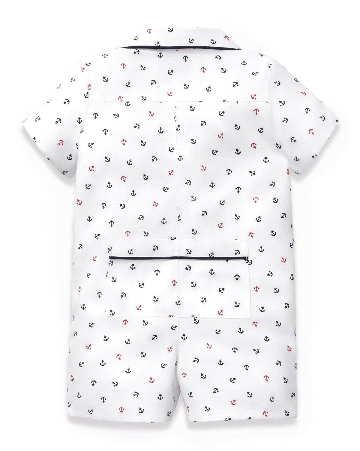 Baby's Twill Summer Romper in Anchors Away White image number 4