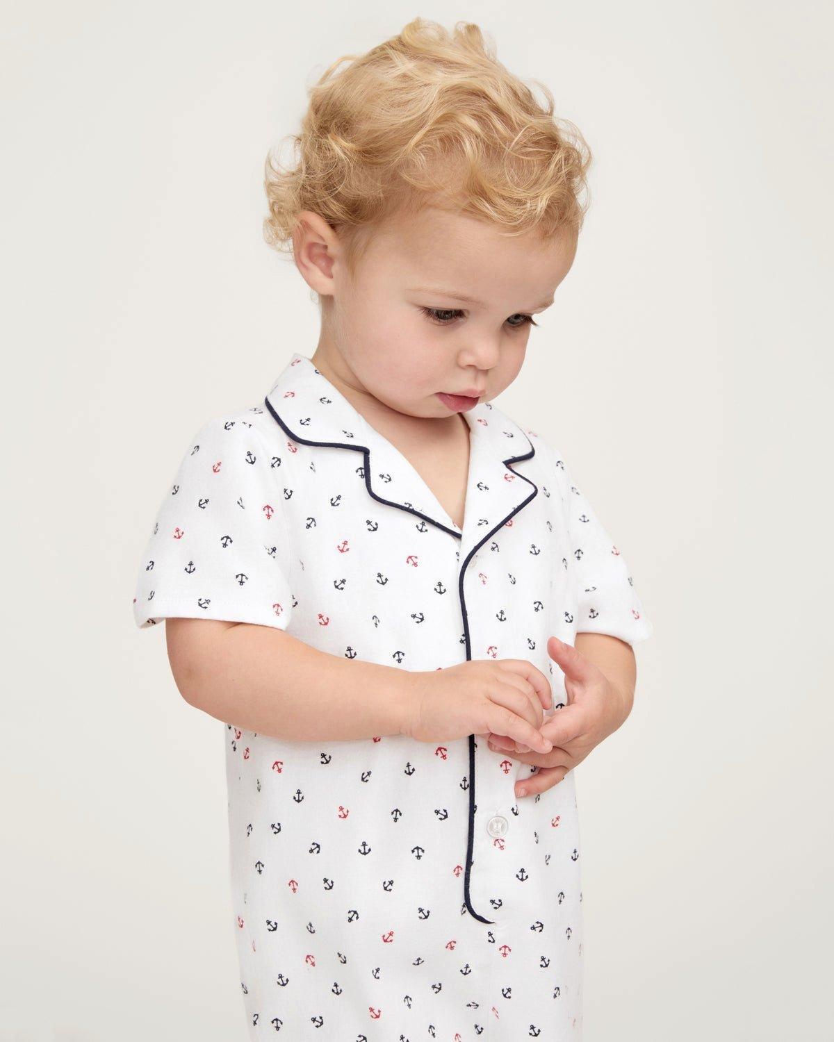 Baby's Twill Summer Romper in Anchors Away White image number 1