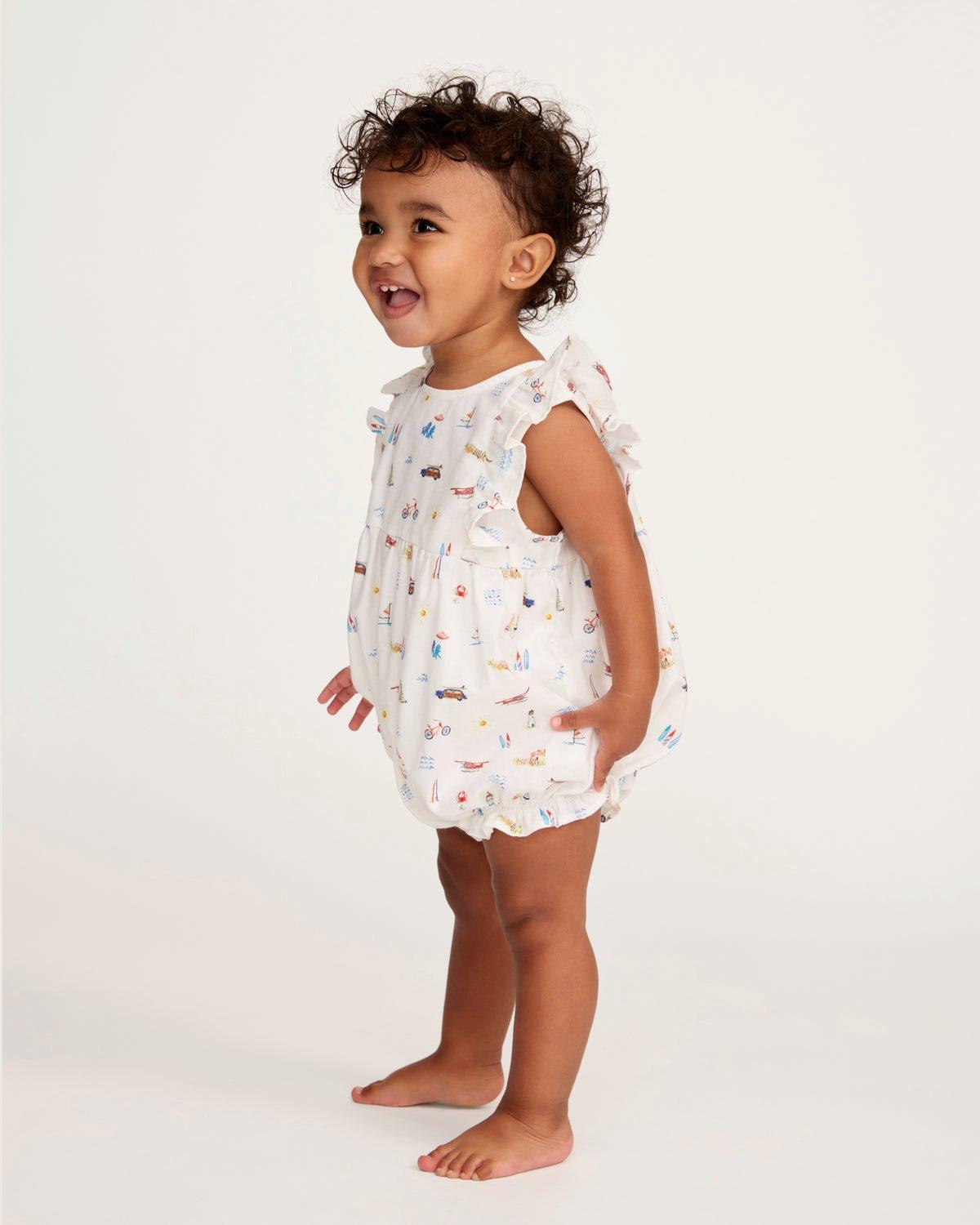 Baby's Twill Ruffled Romper in Summer Nostalgia image number 2