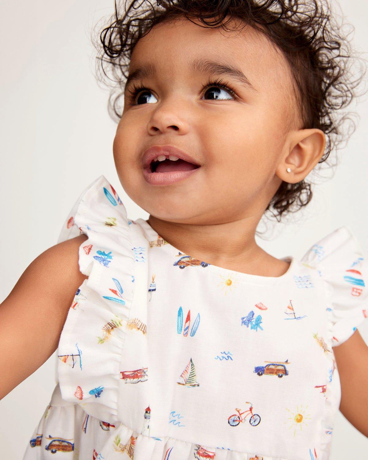 Baby's Twill Ruffled Romper in Summer Nostalgia image number 1