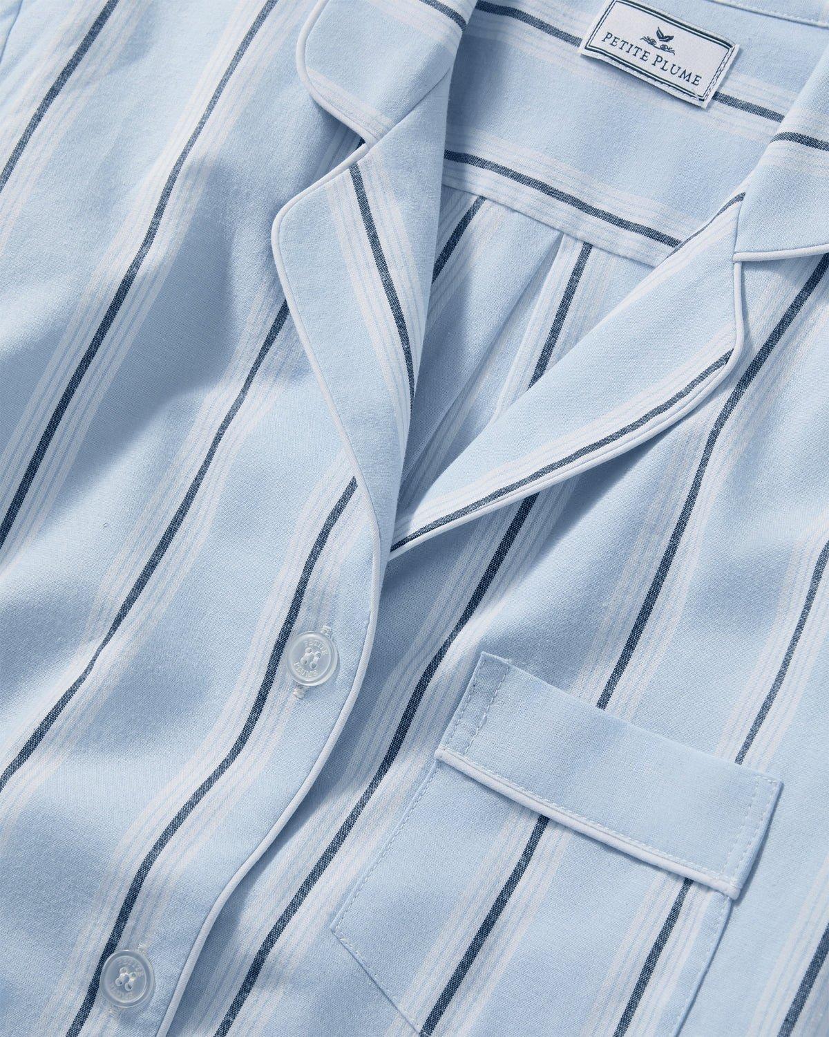 Women's Twill Short Sleeve Short Set in Coastal Stripe image number 4