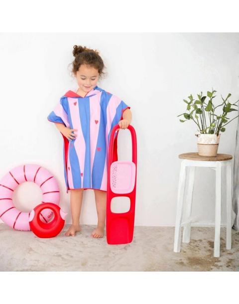 Beach Poncho Cherry – Quick-Drying Microfiber Kids Towel