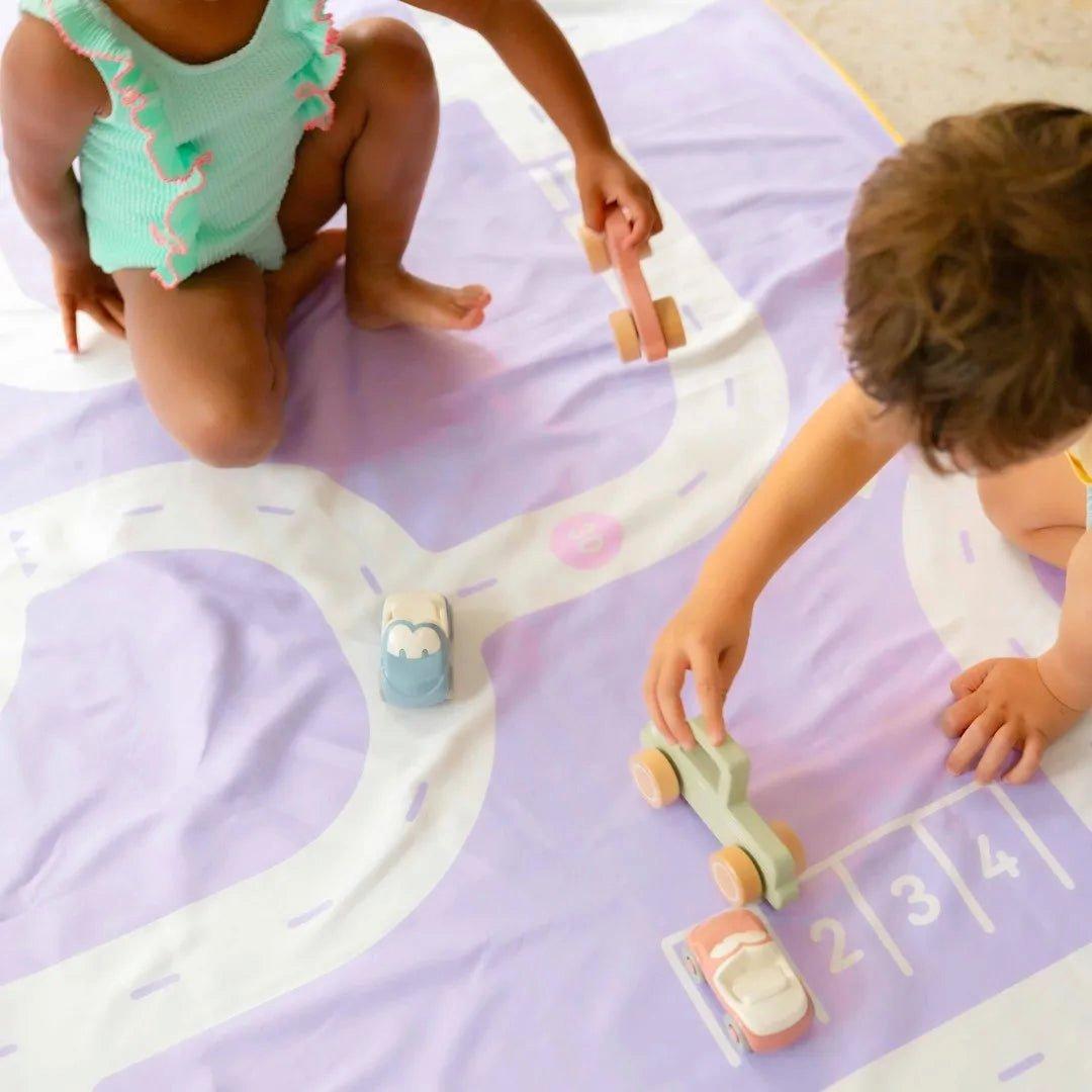 Play Towel On the Road Lavender &ndash; Double-Sided Kids Play Towel image number 3