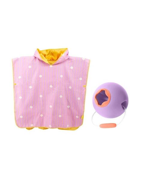 Beach Poncho Banana Pink + Mini Ballo Lavender