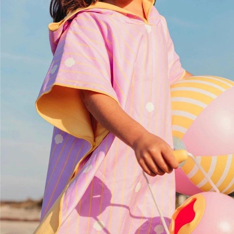 Beach Poncho Banana Pink + Mini Ballo Lavender