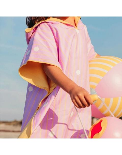 Beach Poncho Banana Pink + Mini Ballo Lavender