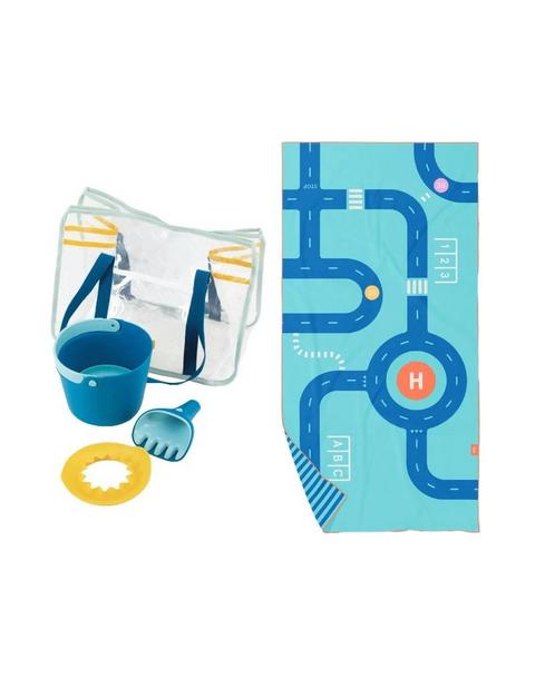 Beach Bag Set Ocean + Road Blue Play Towel