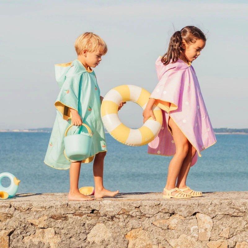 Beach Poncho Banana Blue &ndash; Quick-Drying Microfiber Kids Towel image number 4