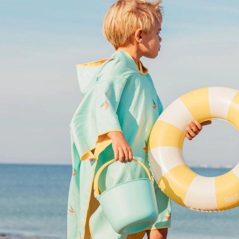 Beach Poncho Banana Blue &ndash; Quick-Drying Microfiber Kids Towel image number 1