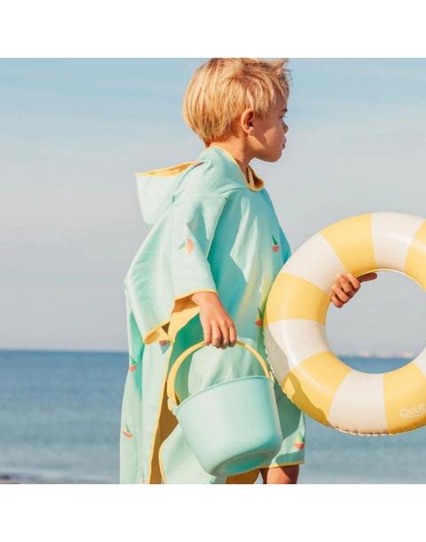 Beach Poncho Banana Blue – Quick-Drying Microfiber Kids Towel