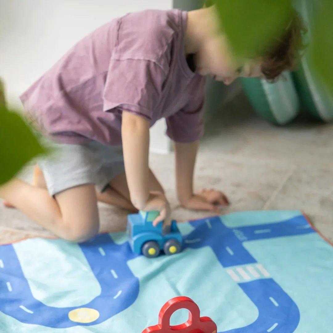Play Towel On the Road Blue &ndash; Double-Sided Kids Play Towel image number 3