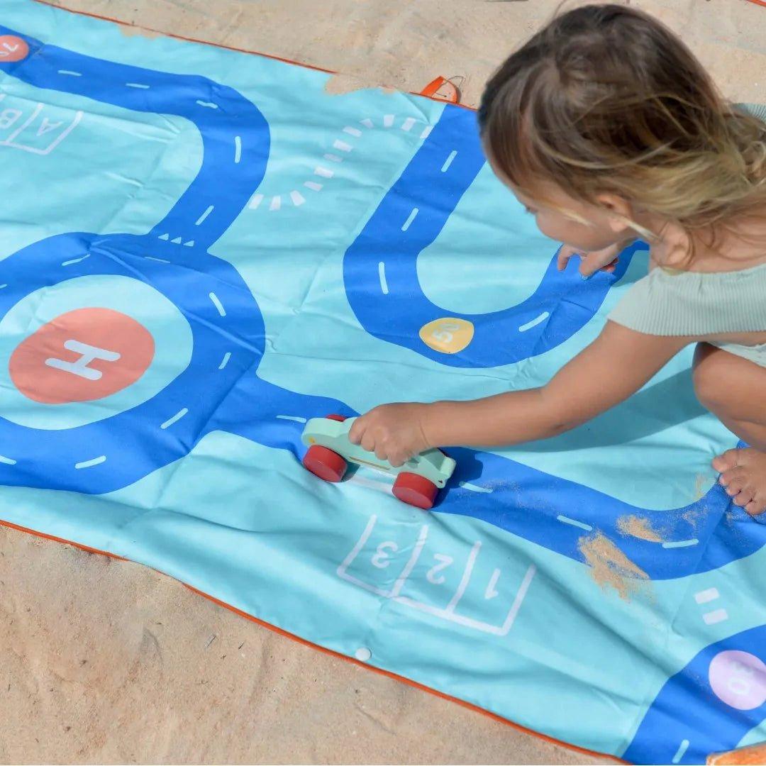 Play Towel On the Road Blue &ndash; Double-Sided Kids Play Towel image number 1