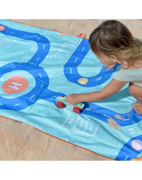 Play Towel On the Road Blue – Double-Sided Kids Play Towel