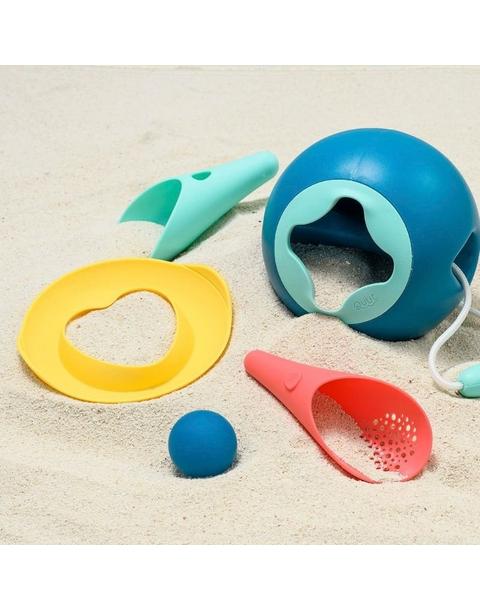 Quut Beach Bundle – Beach Bag Set & Triplet Multifunctional Sand Play Set for Kids
