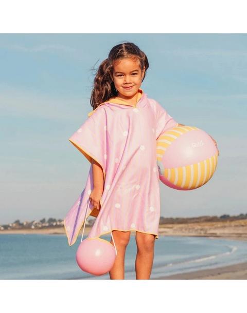 Beach Poncho Banana Pink – Quick-Drying Microfiber Kids Towel
