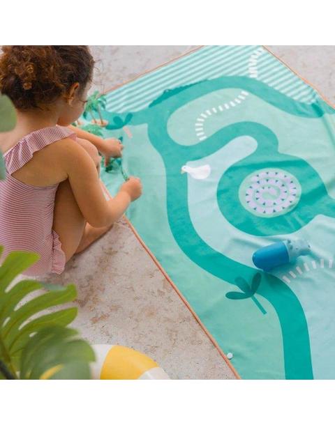 Beach Bag Set Garden Green + Safari Play Towel