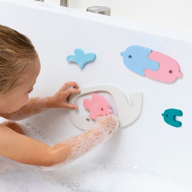 Whale Bath Bundle &ndash; Squeezi Whale, Bath Puzzle Whale & Cana Watering Can image number 1