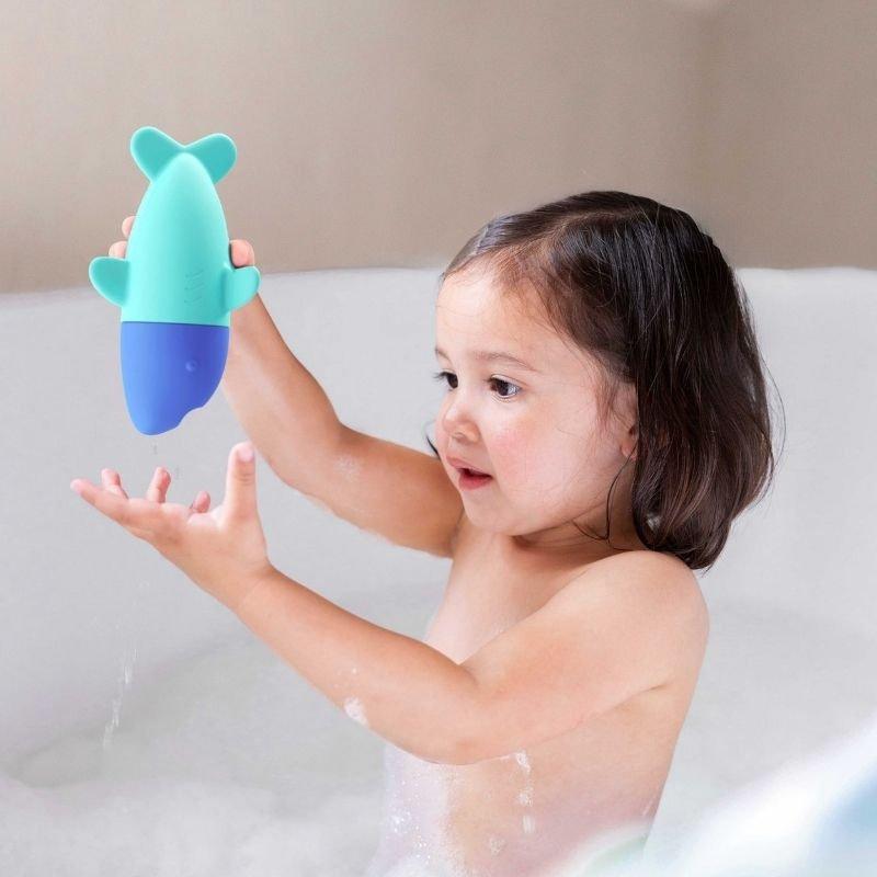 Shark Bath Bundle &ndash; Squeezi Shark, Bath Puzzle Shark & Cana Bath Toys for Toddlers image number 2