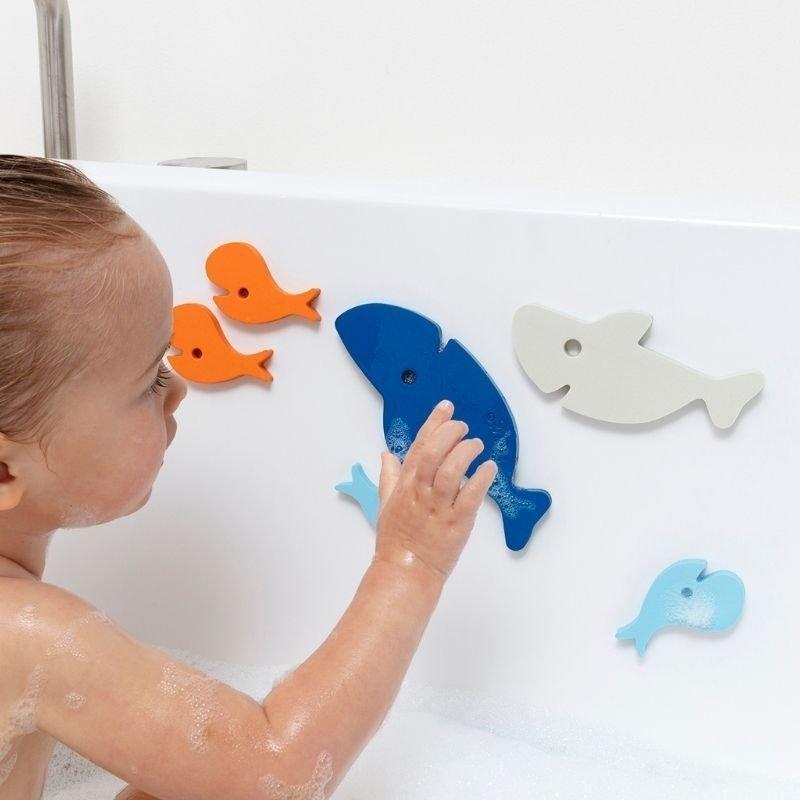 Shark Bath Bundle &ndash; Squeezi Shark, Bath Puzzle Shark & Cana Bath Toys for Toddlers image number 1