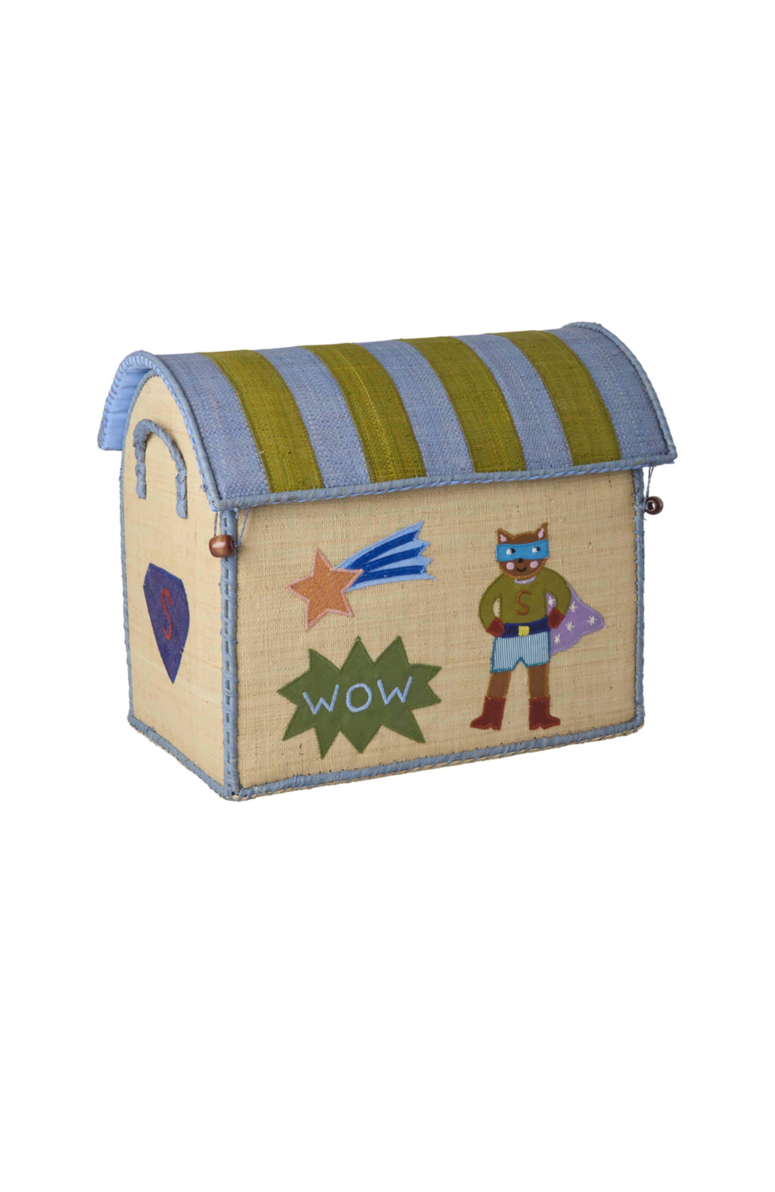 Raffia Toy Baskets 3pc Set | Hero Blue image number 4