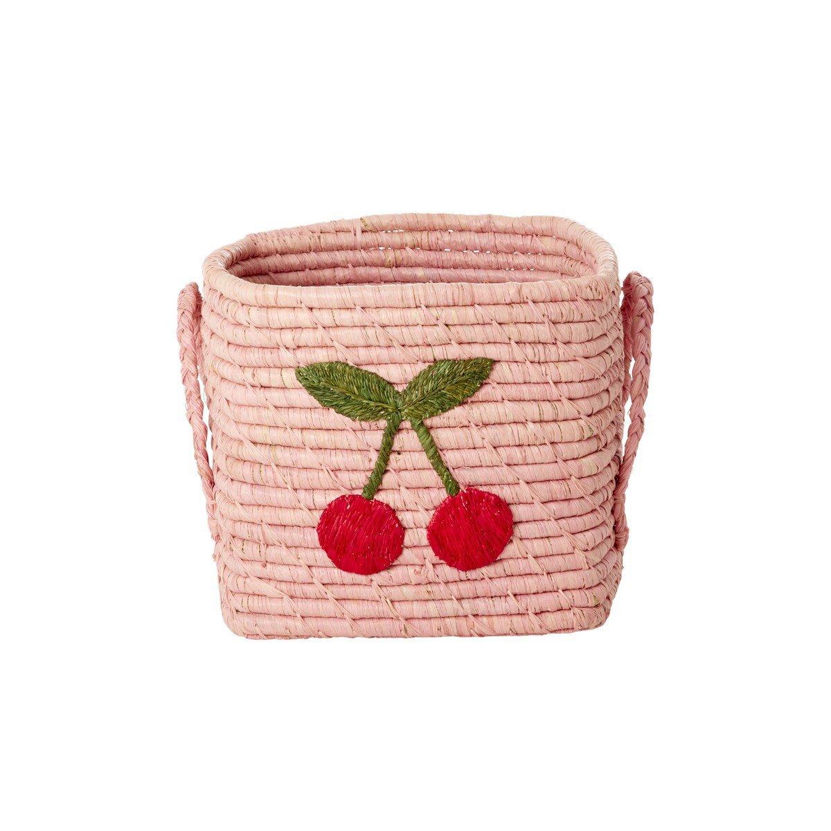 Square Raffia Basket Cherry image number 0