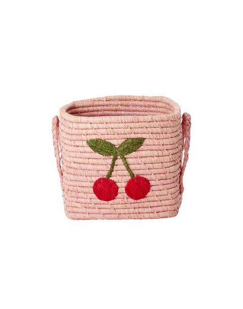 Square Raffia Basket Cherry