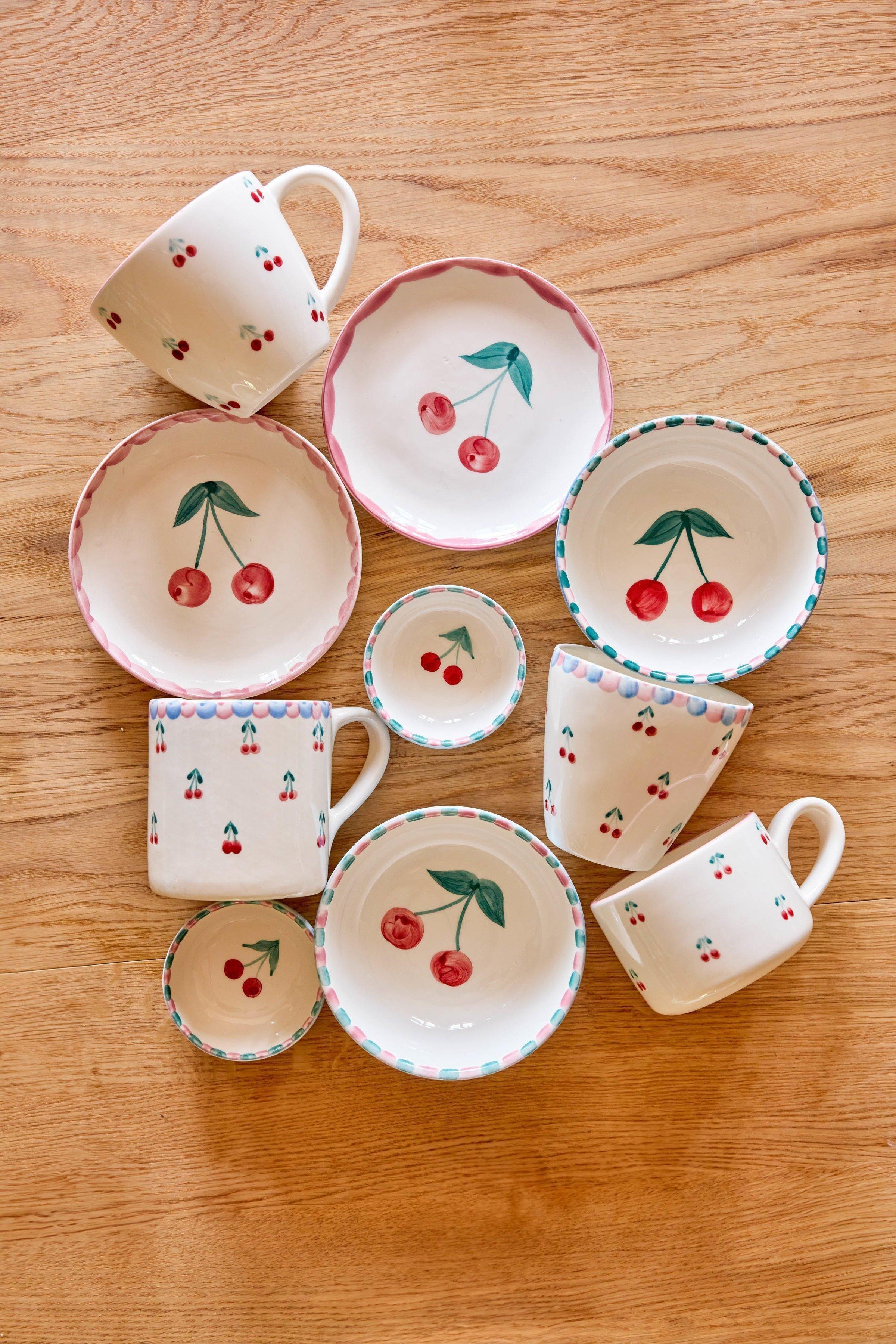 Ceramic Cup Hand Painted Cherries image number 1