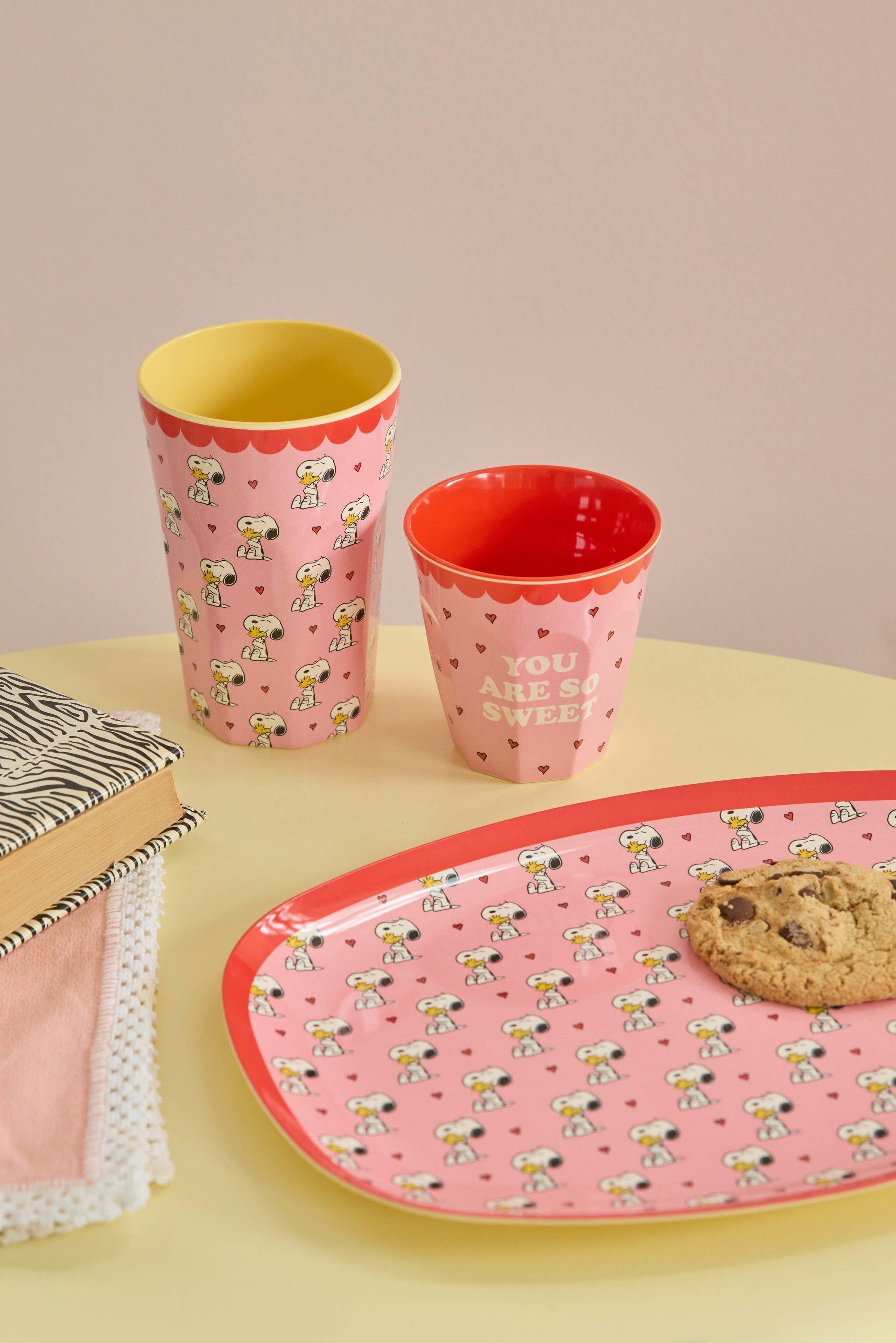 Rectangular Plate | Snoopy Pink image number 1