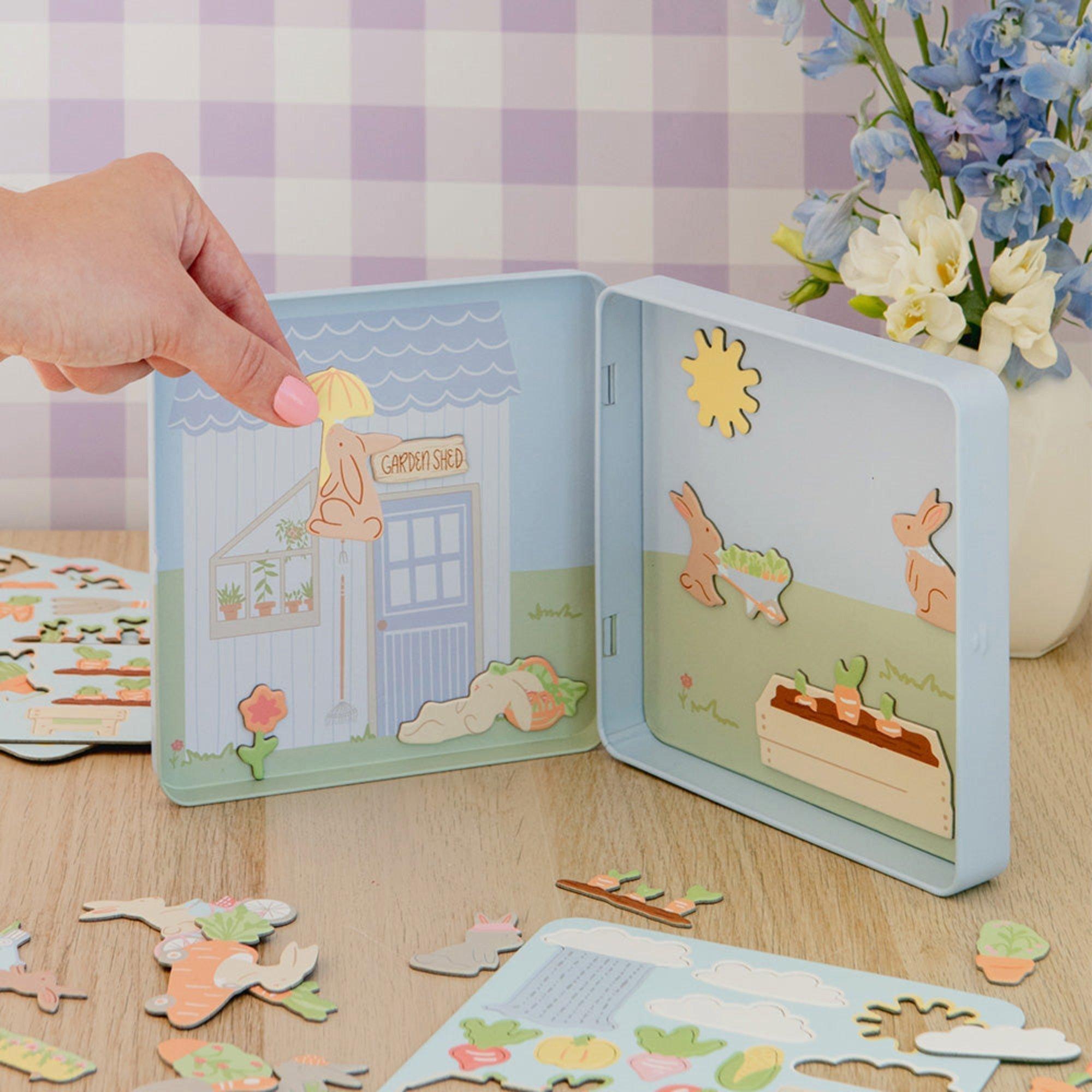 Bunnies In The Garden Magnetic Dress Up Game image number 1