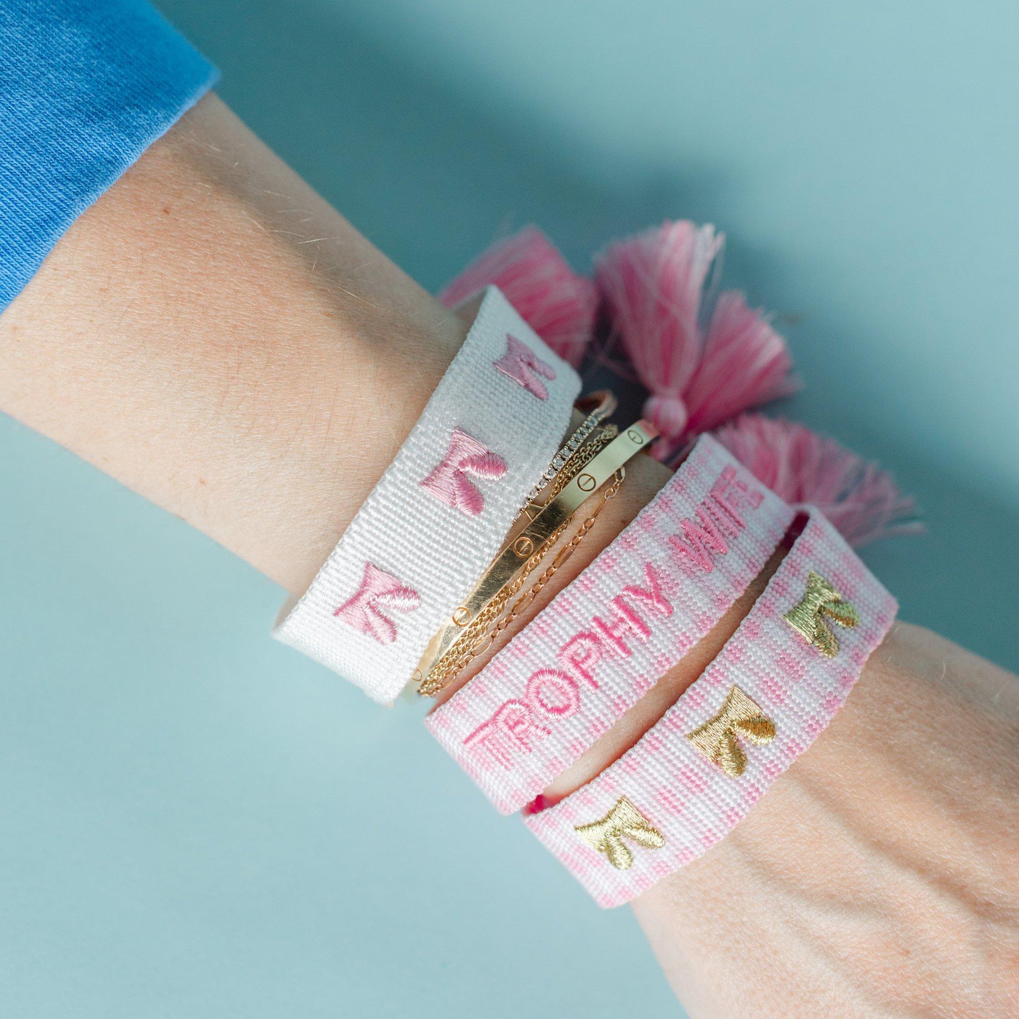 Gold Bow Embroidered Bracelet image number 1