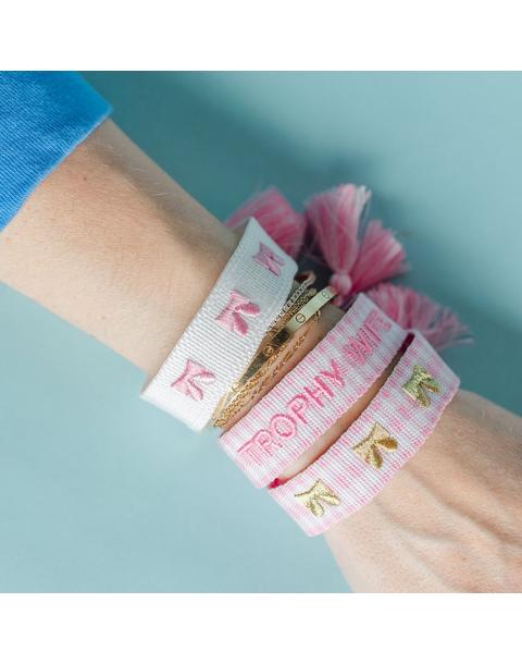 Gold Bow Embroidered Bracelet