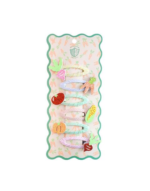 Bunnies In The Garden Vegetable Hair Clip Set
