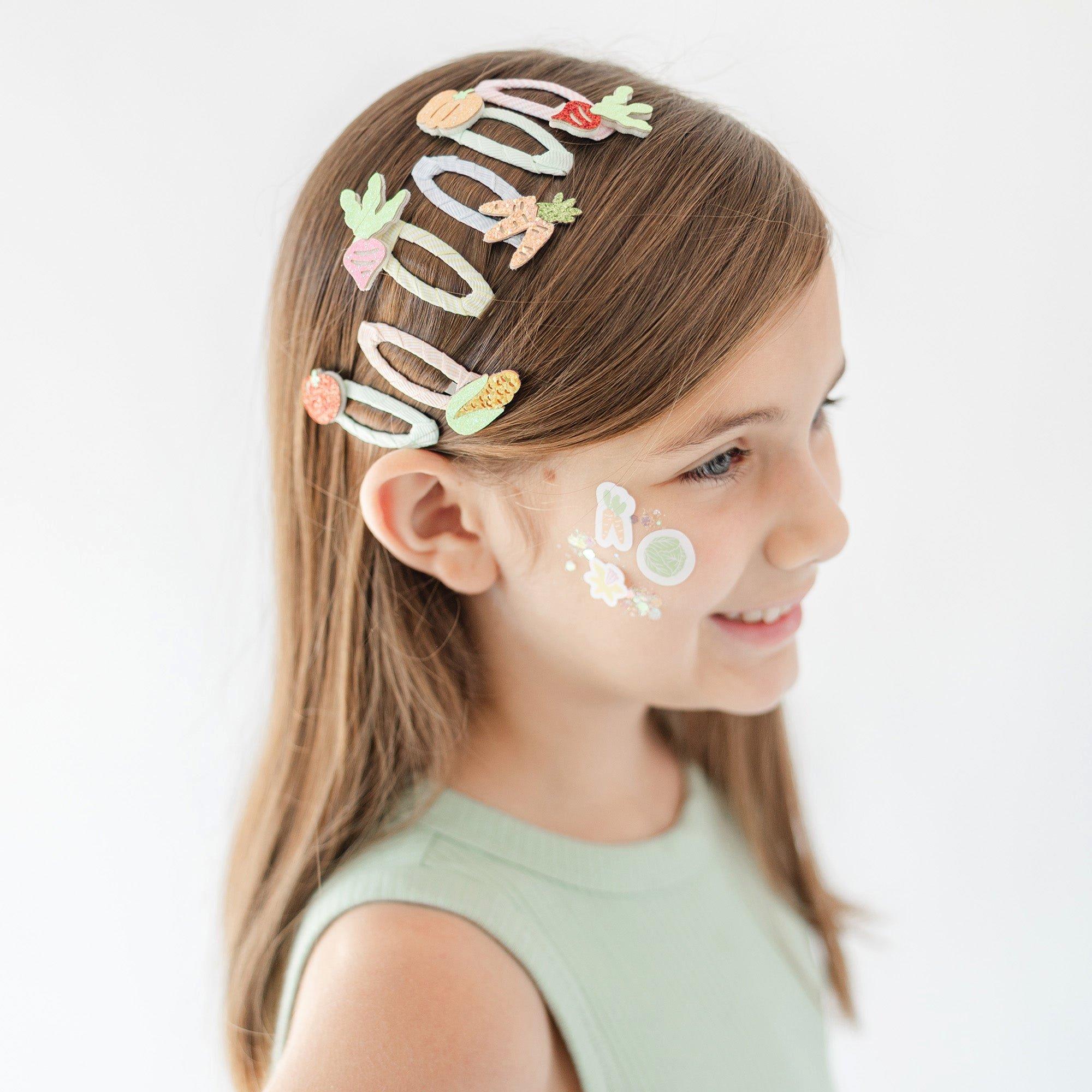 Bunnies In The Garden Vegetable Hair Clip Set image number 1