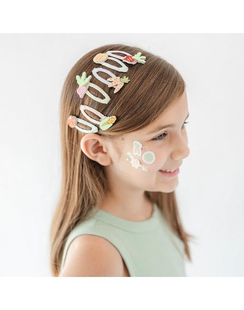 Bunnies In The Garden Vegetable Hair Clip Set