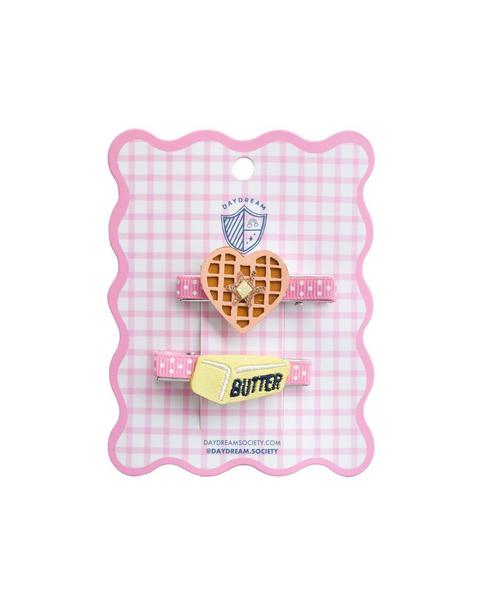 Waffle and Butter Hair Clip Set