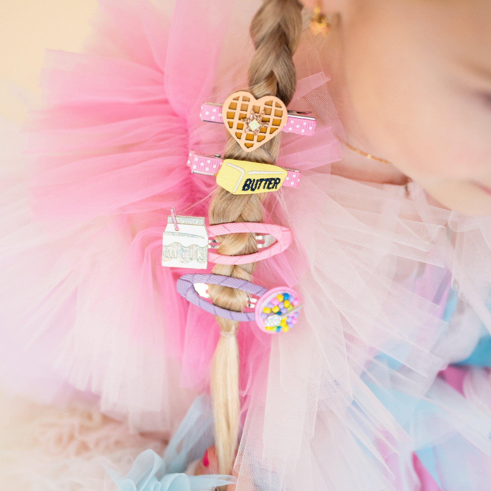 Waffle and Butter Hair Clip Set image number 1