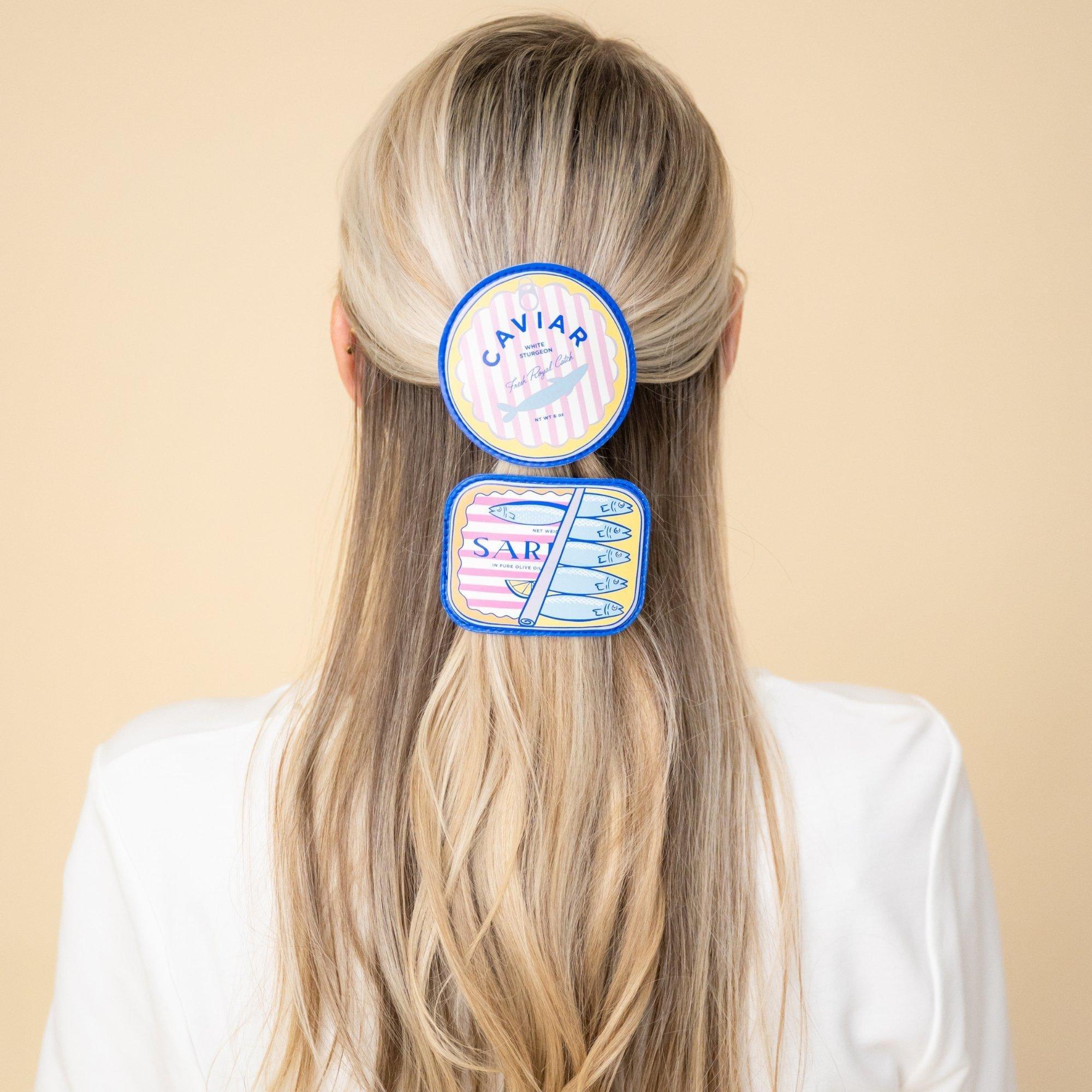 Sardine Can Vegan Leather Hair Clip image number 1