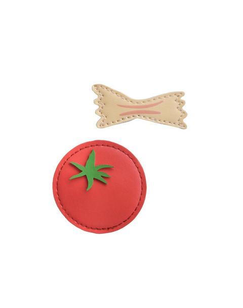 Pasta and Tomato Vegan Leather Hair Clip Set