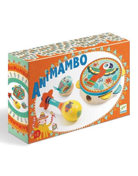 Animambo 3 Pc Set Tambourine - Maracas - Castanet