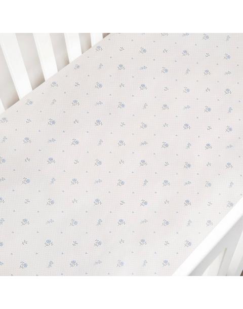 Ditsy Floral Crib Sheet - Blue