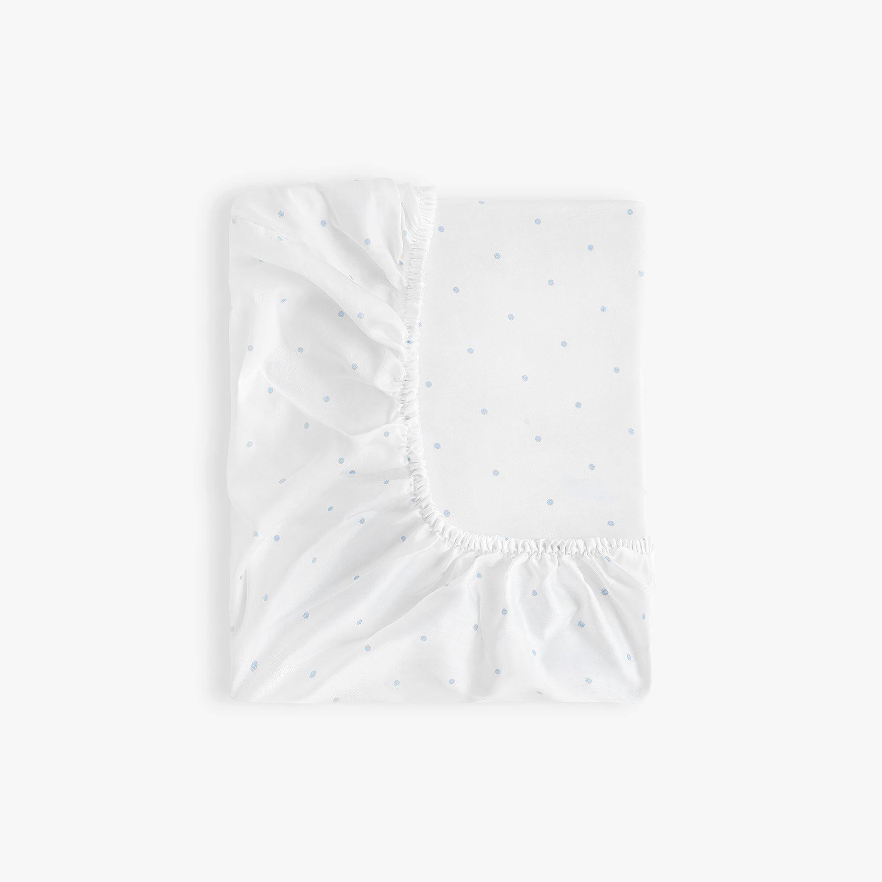 Classic Polka Dots Crib Sheet - Blue image number 1