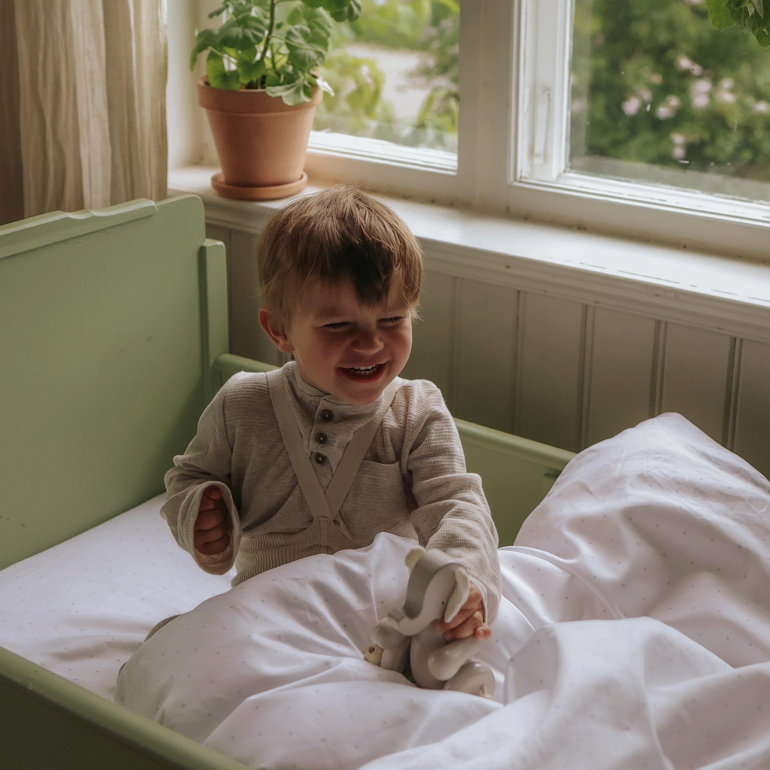Classic Polka Dots Toddler Duvet Set - Blue image number 4