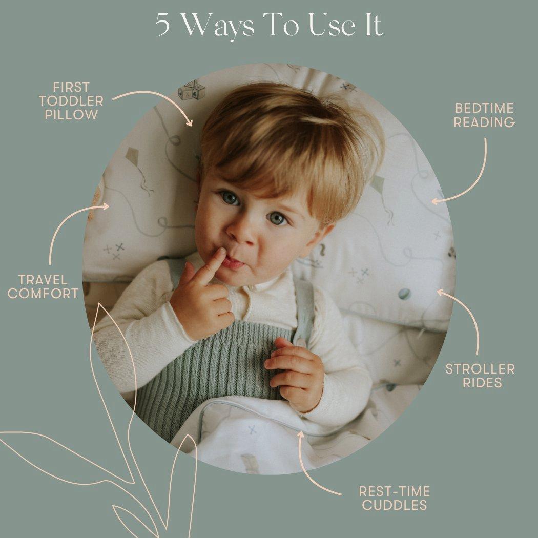Soft Wave Toddler Pillow Set - Blue image number 4