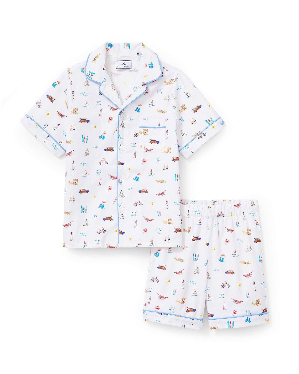 Kid's Twill Pajama Short Set in Summer Nostalgia image number 3