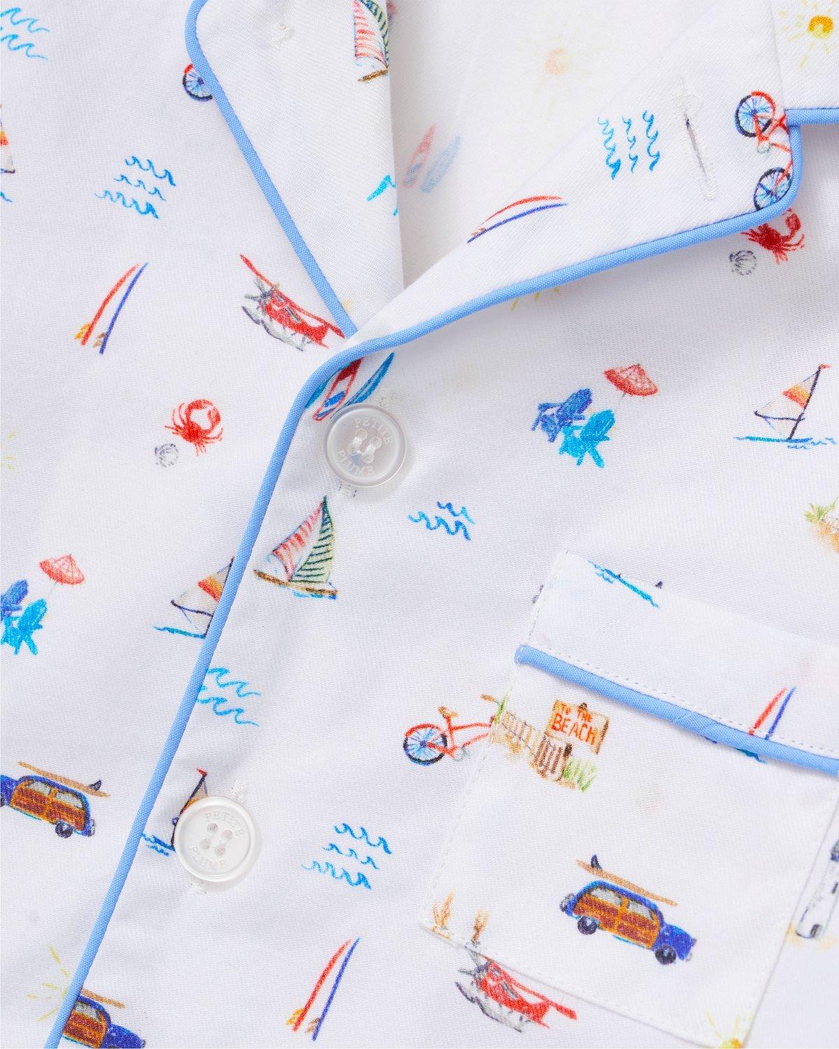 Kid's Twill Pajama Short Set in Summer Nostalgia image number 4