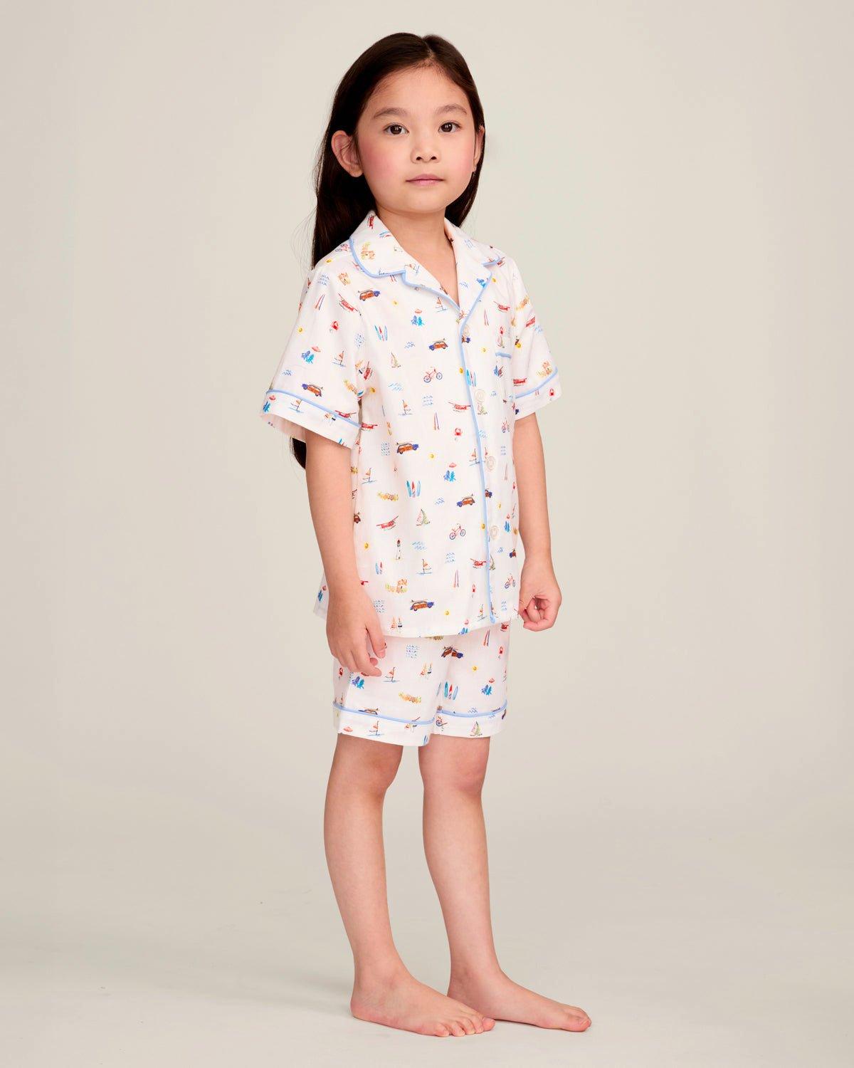 Kid's Twill Pajama Short Set in Summer Nostalgia image number 1