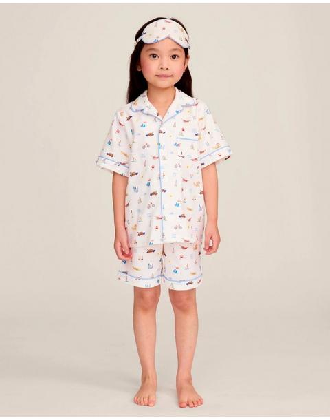 Kid's Twill Pajama Short Set in Summer Nostalgia