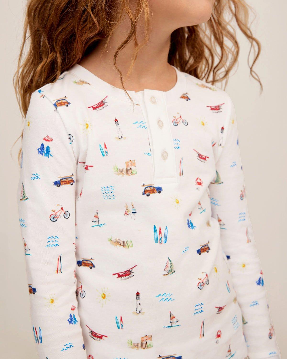 Kid's Pima Snug Fit Pajama Set in Summer Nostalgia image number 1