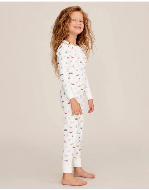 Kid's Pima Snug Fit Pajama Set in Summer Nostalgia